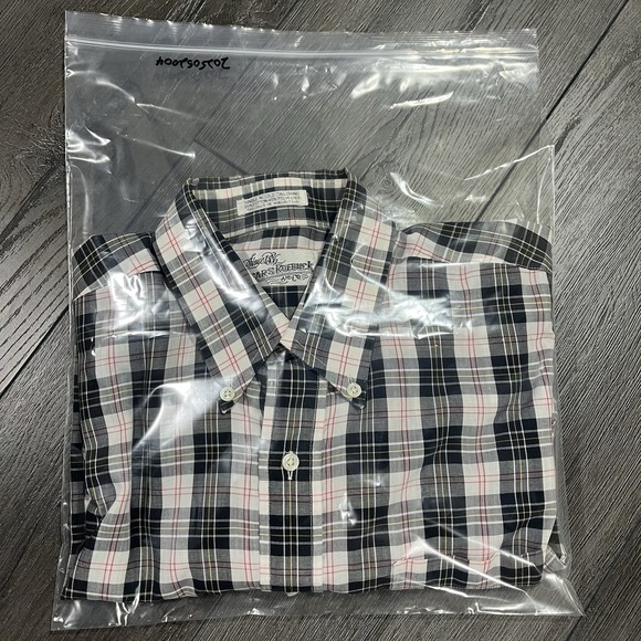 Vintage Sears‎ Roebuck Shirt Mens Medium 15.5  32/33 Tartan Plaid Button Up 80s - Picture 7 of 7